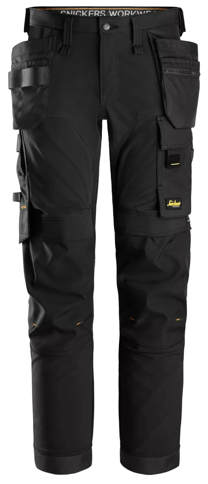 Snickers 6275 AllroundWork, 4-Way Stretch Werkbroek Winddicht met Holsterzakken Zwart - Zwart voorkant