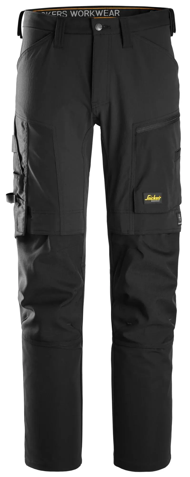 Snickers 6318 AllroundWork, 4-Way Stretch Werkbroek Zwart - Zwart voorkant