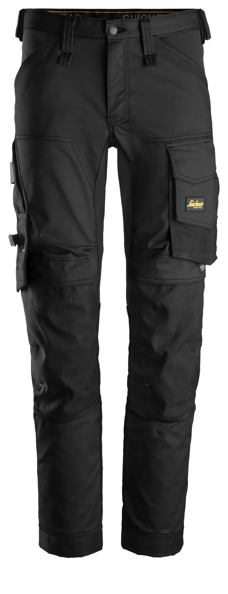 Snickers 6341 AllroundWork, 2-Way Stretch Werkbroek Zwart - Zwart voorkant