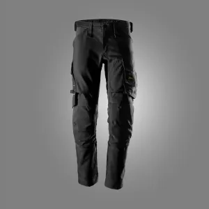 Snickers 6344 AllroundWork, Canvas Stretch Werkbroek Zwart - Zwart voorkant