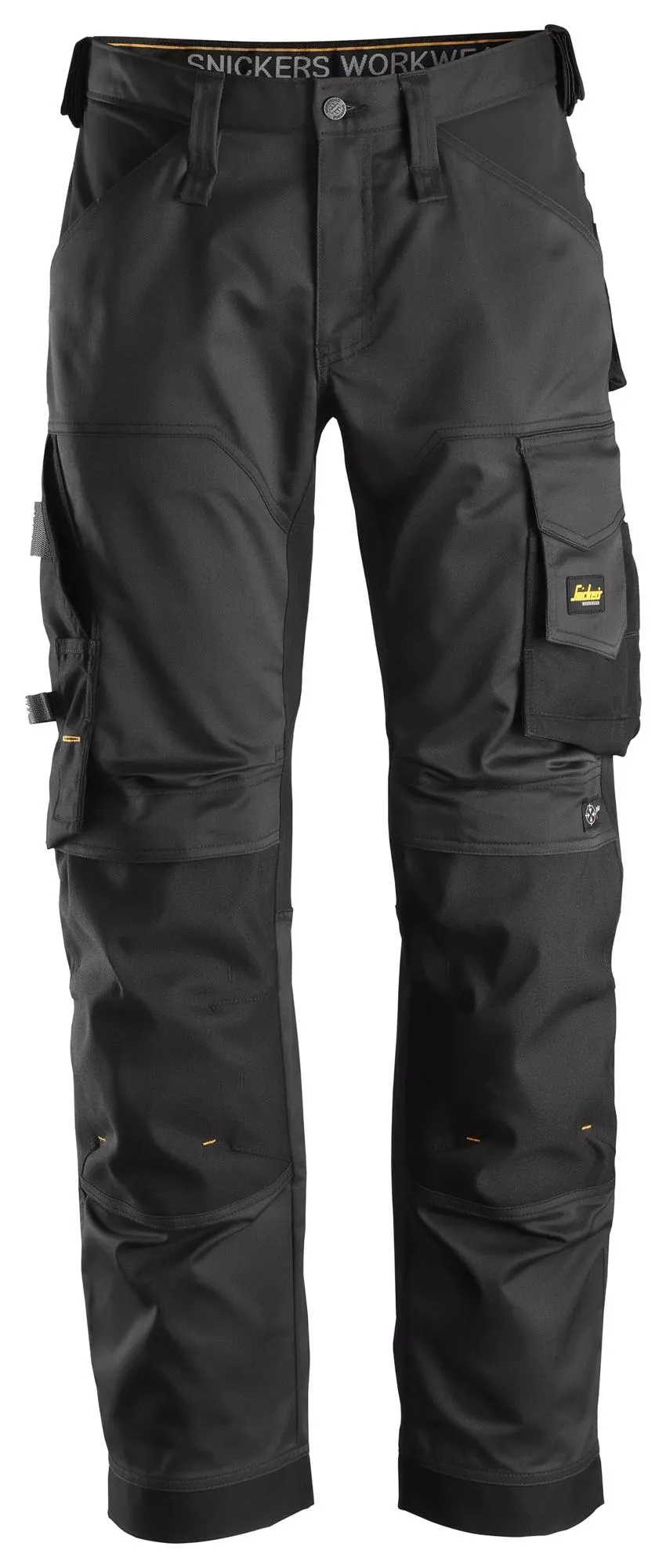 Snickers 6351 AllroundWork, Stretch Loose Fit Werkbroek+ Zwart - Zwart voorkant