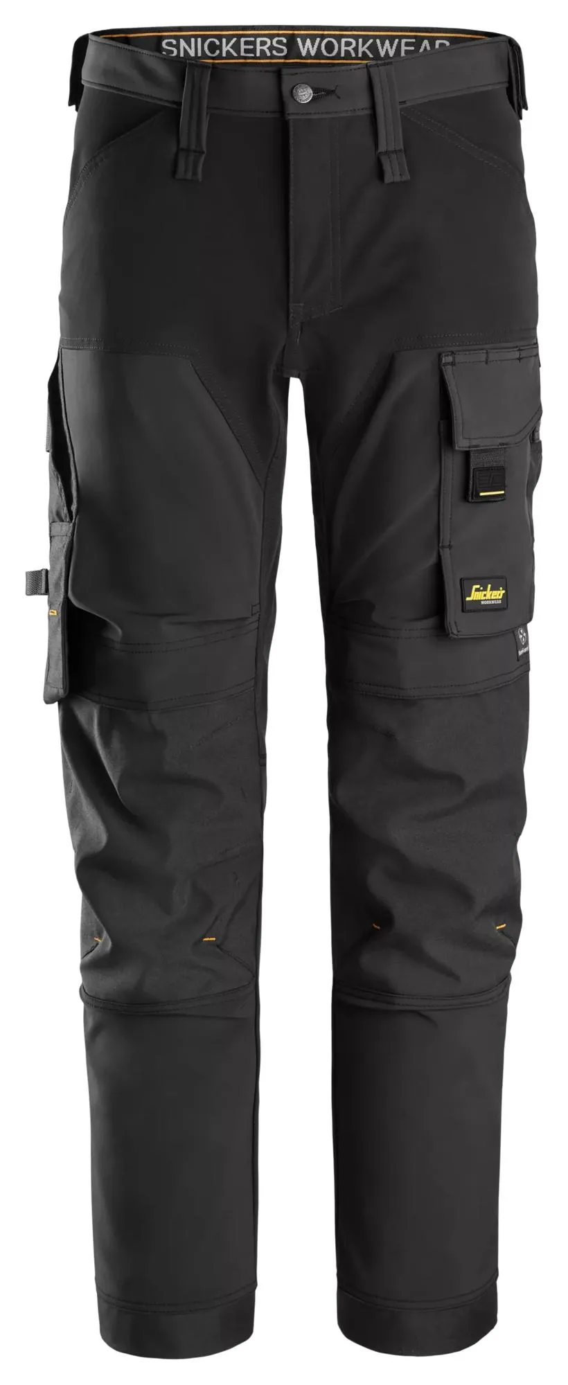 Snickers 6375 AllroundWork, 4-Way Stretch Werkbroek Winddicht Zwart - Zwart voorkant