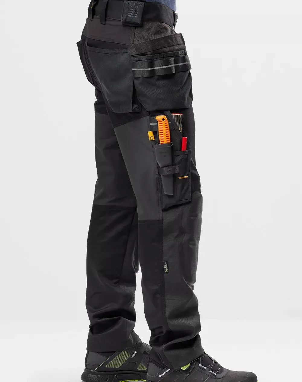 Snickers 6590 AllroundWork, Stretch Werkbroek met Capsulized™ Kniebeschermers en Holsterzakken Zwart - Zwart voorkant