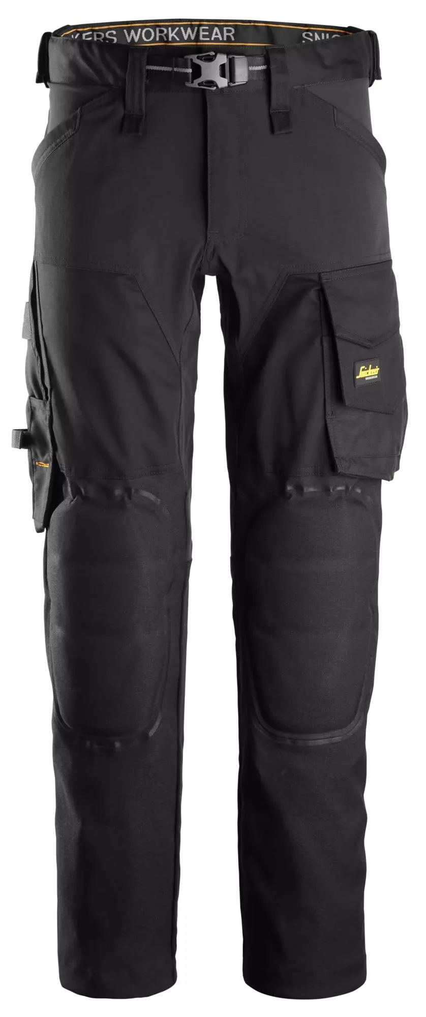 Snickers 6593 AllroundWork, Stretch Werkbroek met Capsulized™ Kniebeschermers Zwart - Zwart voorkant