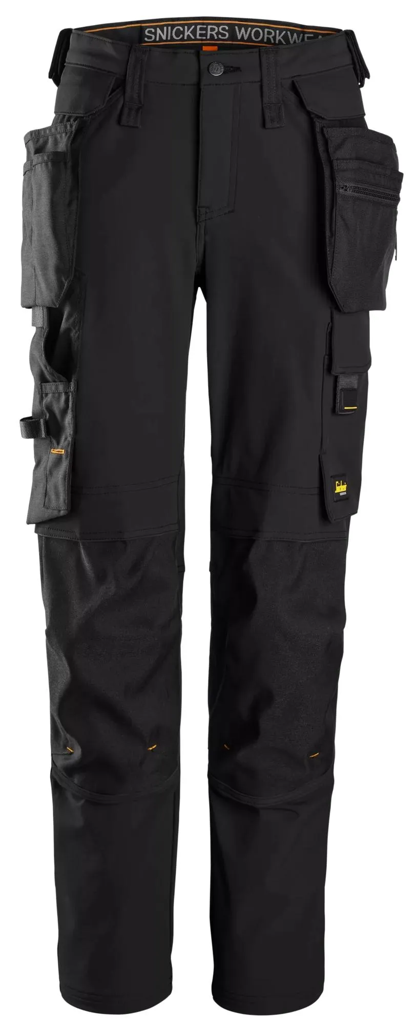 Snickers 6771 AllroundWork, Full-Stretch Dameswerkbroek met Afneembare Holsterzakken Zwart - Zwart voorkant