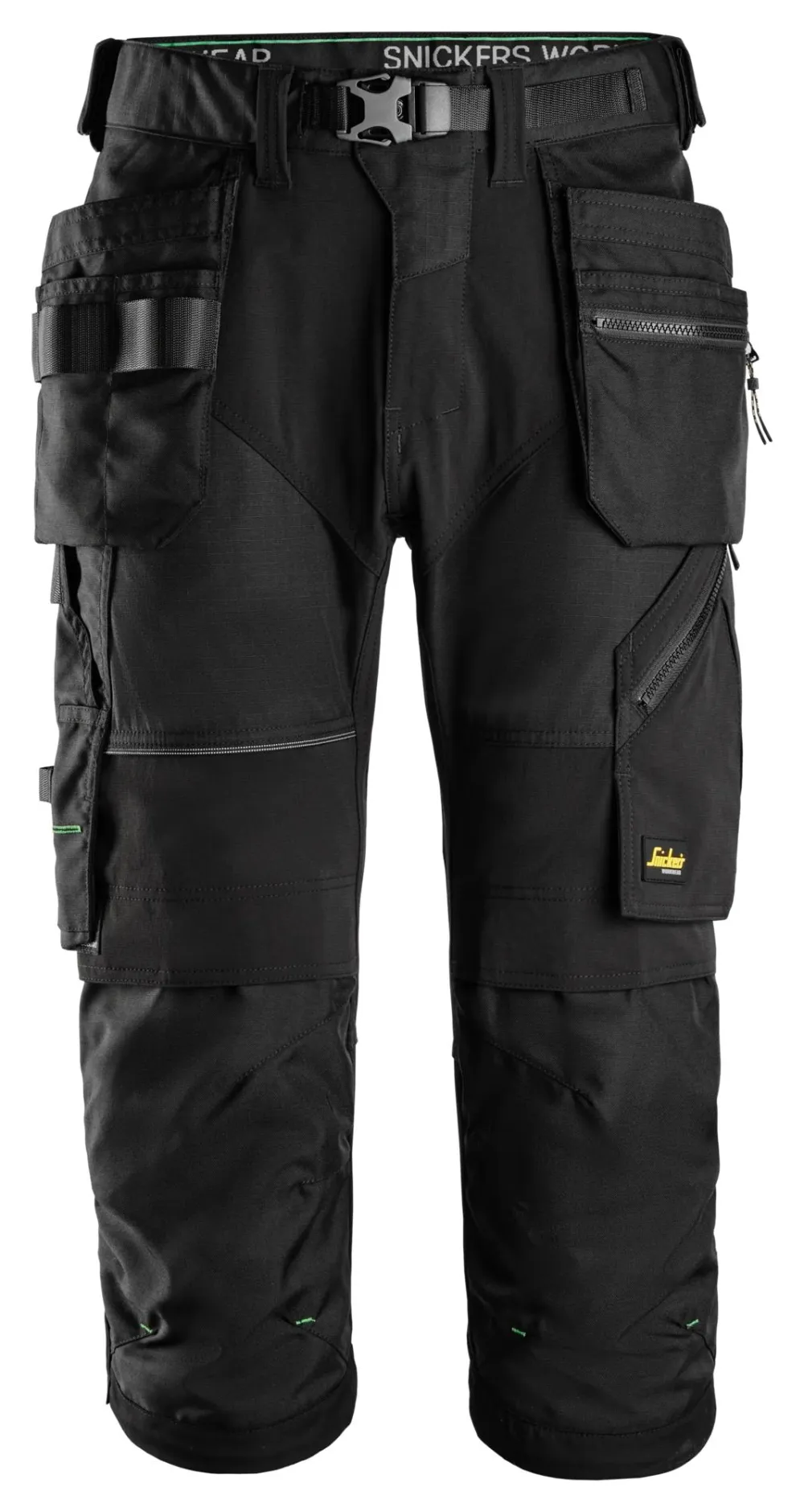 Snickers 6905 FlexiWork, Pirate Werkbroek met Holsterzakken Zwart - Zwart voorkant