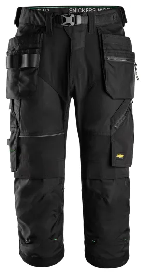 Snickers 6905 FlexiWork, Pirate Werkbroek met Holsterzakken Zwart - Zwart voorkant