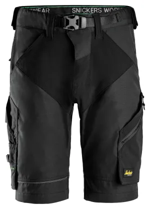 Snickers 6914 FlexiWork, Werkshorts Zwart - Zwart voorkant
