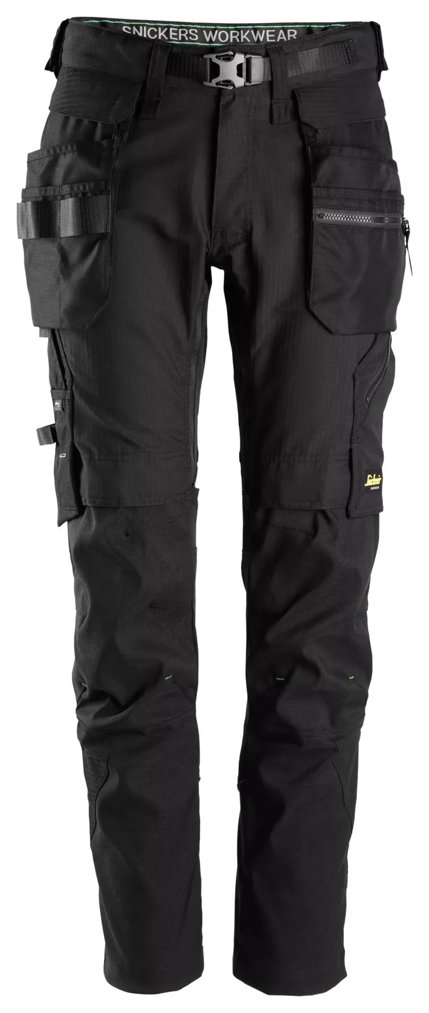 Snickers 6972 FlexiWork, Werkbroek met Afneembare Holsterzakken Zwart - Zwart voorkant