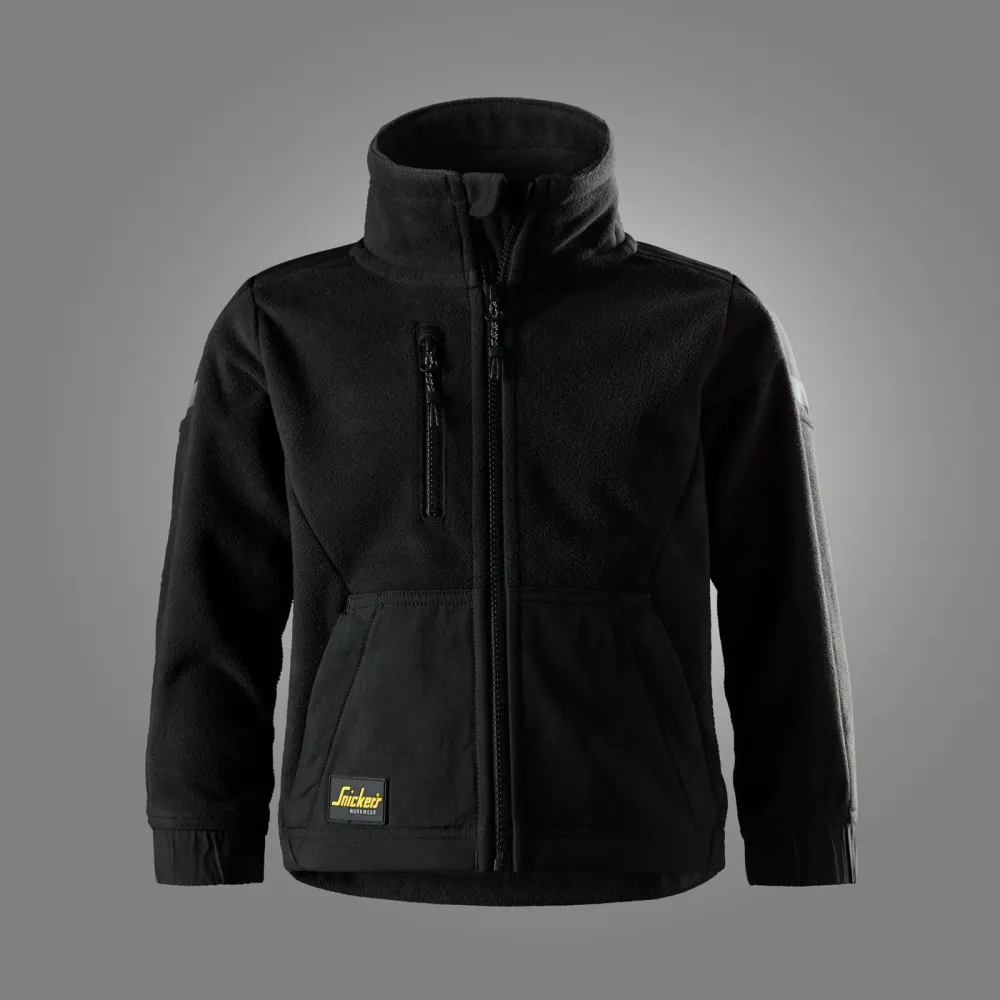 Snickers 7511 Junior Windblocker Fleecevest Zwart - Zwart voorkant