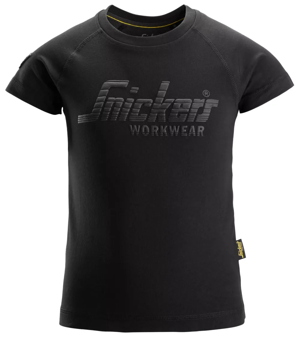 Snickers 7514 Junior Logo T-Shirt Zwart voorkant