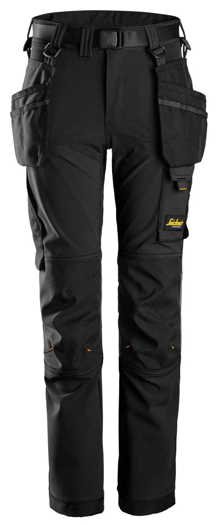 Snickers 7575 AllroundWork, Junior 4-Way Stretch Werkbroek Zwart - Zwart voorkant