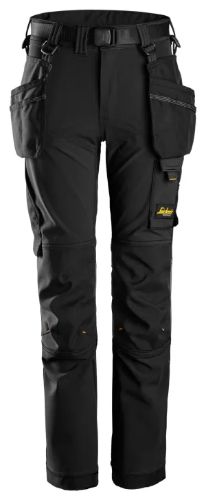 Snickers 7575 AllroundWork, Junior 4-Way Stretch Werkbroek Zwart - Zwart voorkant
