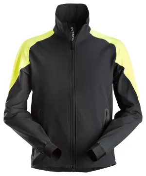 Snickers 8028 FlexiWork, Neon Vest Zwart - Neon Geel voorkant
