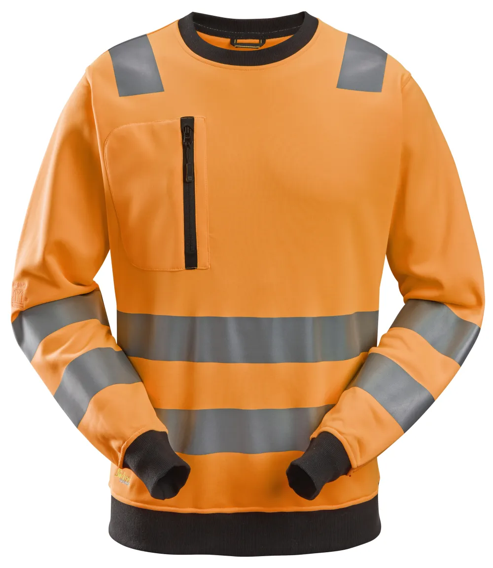 Snickers 8037 High-Vis, Sweatshirt Klasse 2/3 High-Vis Oranje voorkant