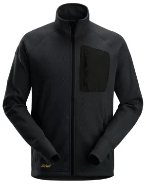 Snickers 8042 FlexiWork, Fleece Vest Zwart voorkant