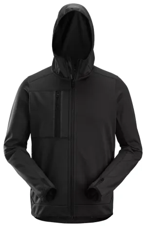 Snickers 8058 AllroundWork, Fleece Hoodie met Rits Zwart voorkant
