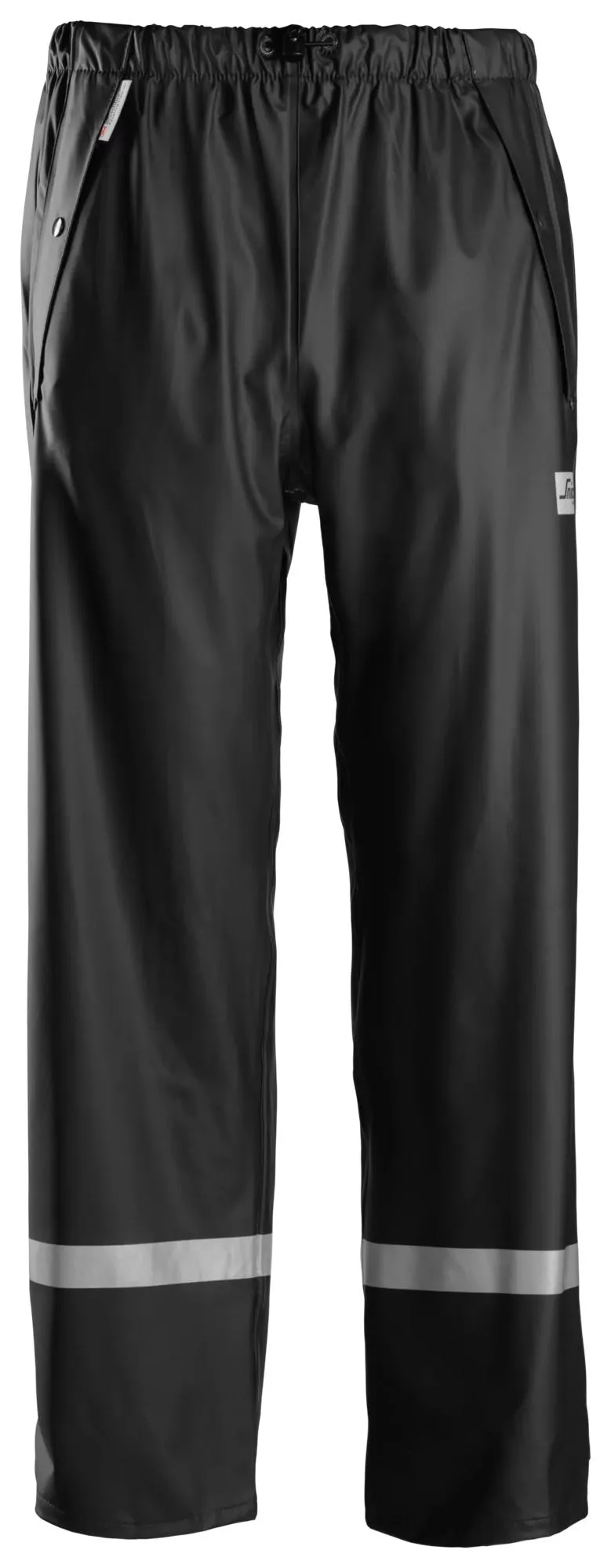 Snickers 8201 Regenbroek PU Zwart voorkant