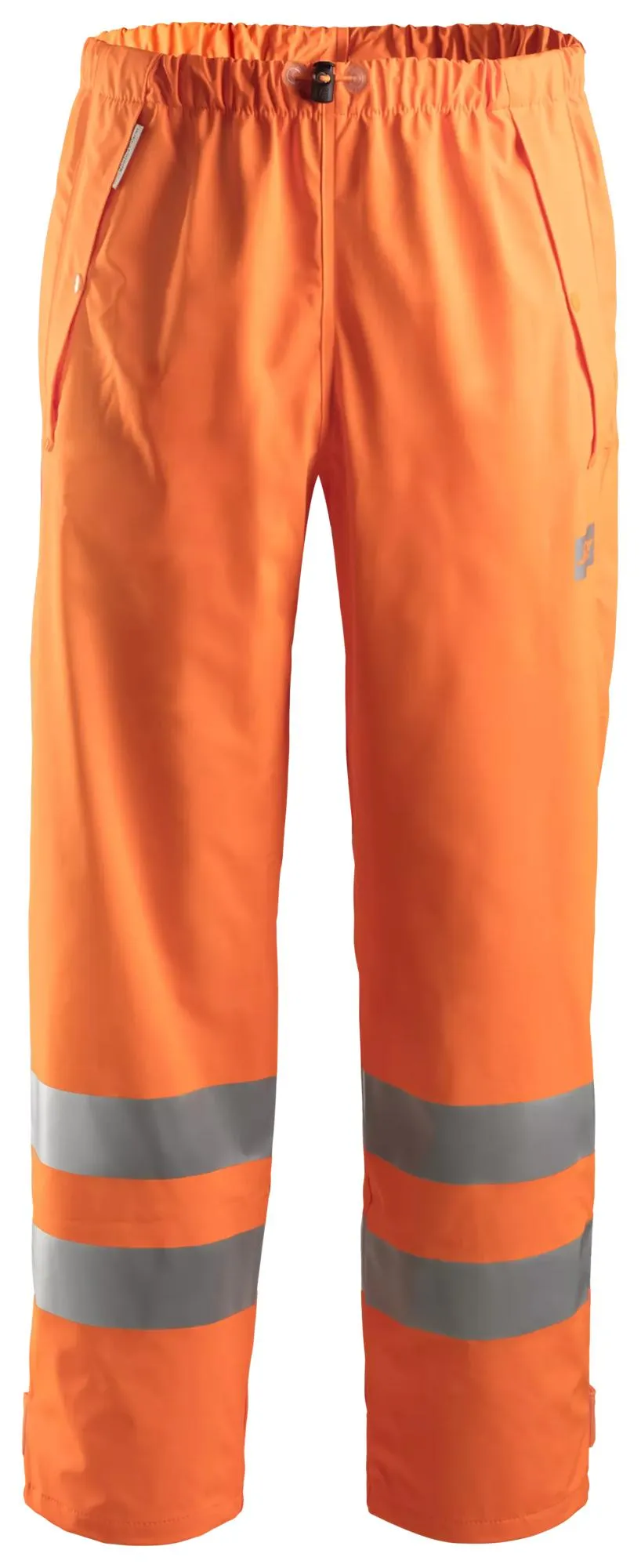Snickers 8243 High-Vis, Regenbroek PU Klasse 2 Oranje, High Visibility voorkant