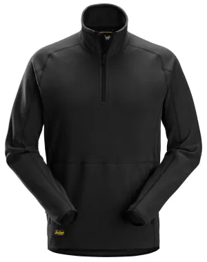 Snickers 8421 Polartec® Shed Less Fleecevest met Halve Rits Zwart voorkant