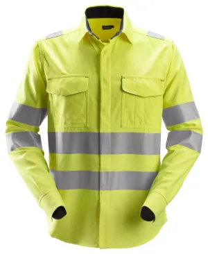 Snickers 8565 Lasshirt met Lange Mouwen High Vis Geel voorkant