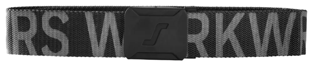 Snickers 9004 Riem met Logo Zwart - Staal Grijs voorkant