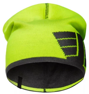 Snickers 9015 Omkeerbare Beanie Geel, High Vis - Staal Grijs voorkant