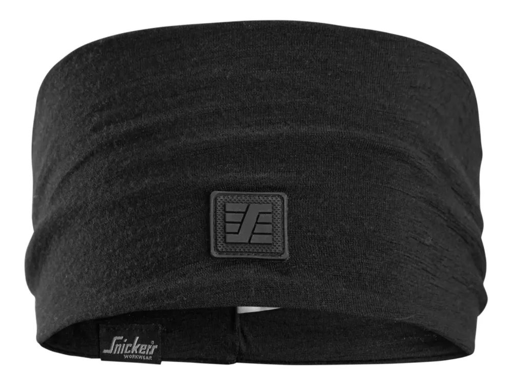 Snickers 9019 Merino Wollen Hoofdband Zwart voorkant