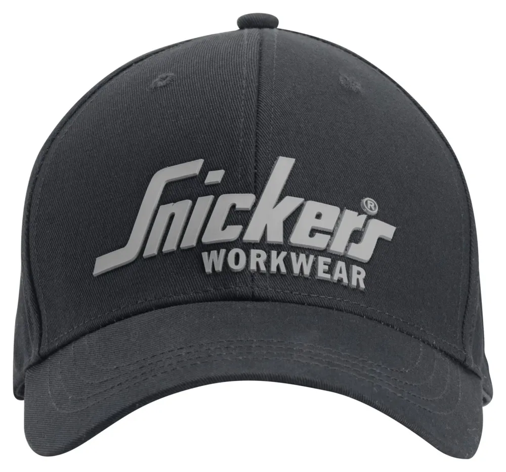 Snickers 9041 Logo Cap Zwart - Zwart voorkant