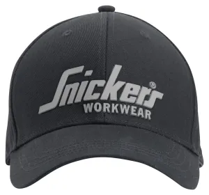 Snickers 9041 Logo Cap Zwart - Zwart voorkant