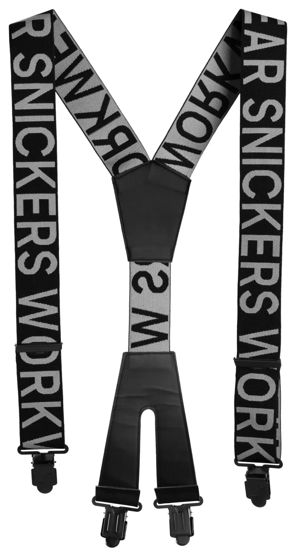 Snickers 9064 Bretels met Logo Zwart - Staal Grijs voorkant