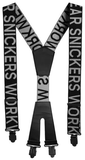 Snickers 9064 Bretels met Logo Zwart - Staal Grijs voorkant