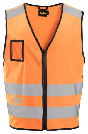 Snickers 9153 High-Vis, Hesje, Klasse 2 Oranje, High Visibility voorkant