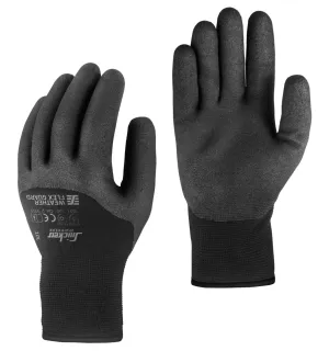 Snickers 9325 Weather Flex Guard Handschoenen (10 paar) Zwart - Zwart voorkant