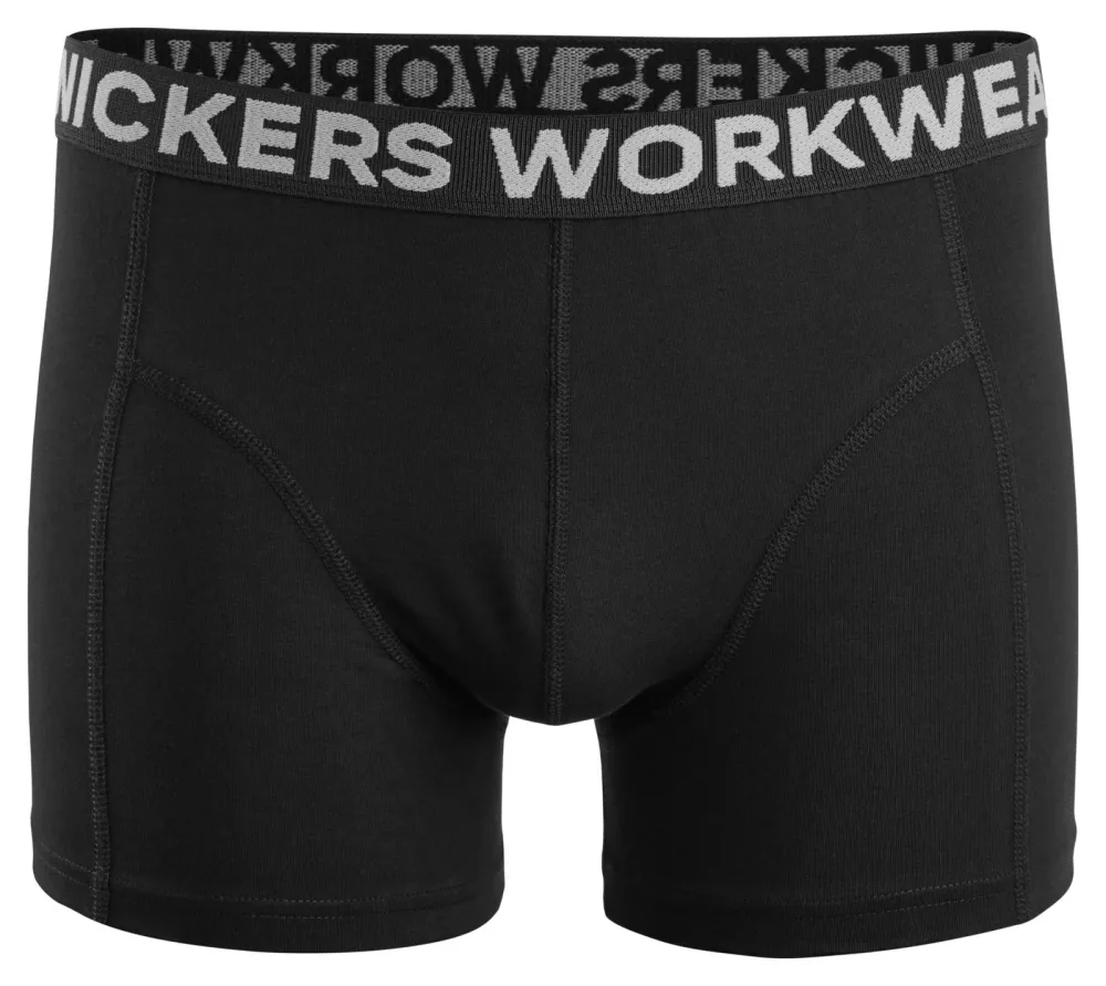 Snickers 9436 Stretch Boxershorts, 2-Pack Zwart - Zwart voorkant