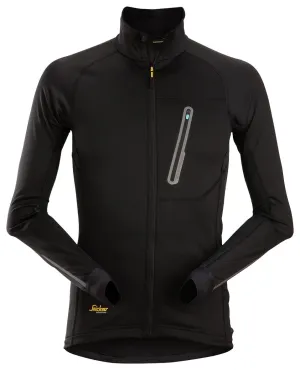 Snickers 9448 LiteWork, Tussenlaag Vest met Rits Zwart - Staal Grijs voorkant