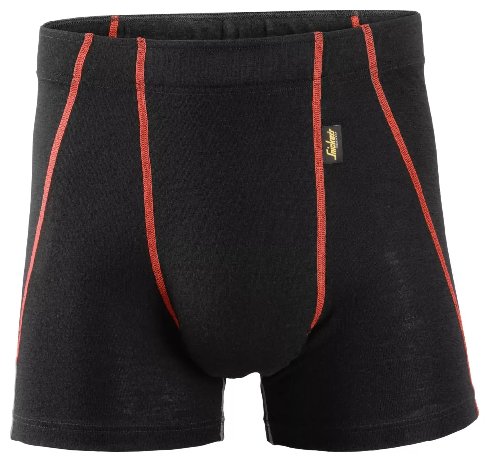Snickers 9464 ProtecWork, Wollen Boxershort Zwart voorkant