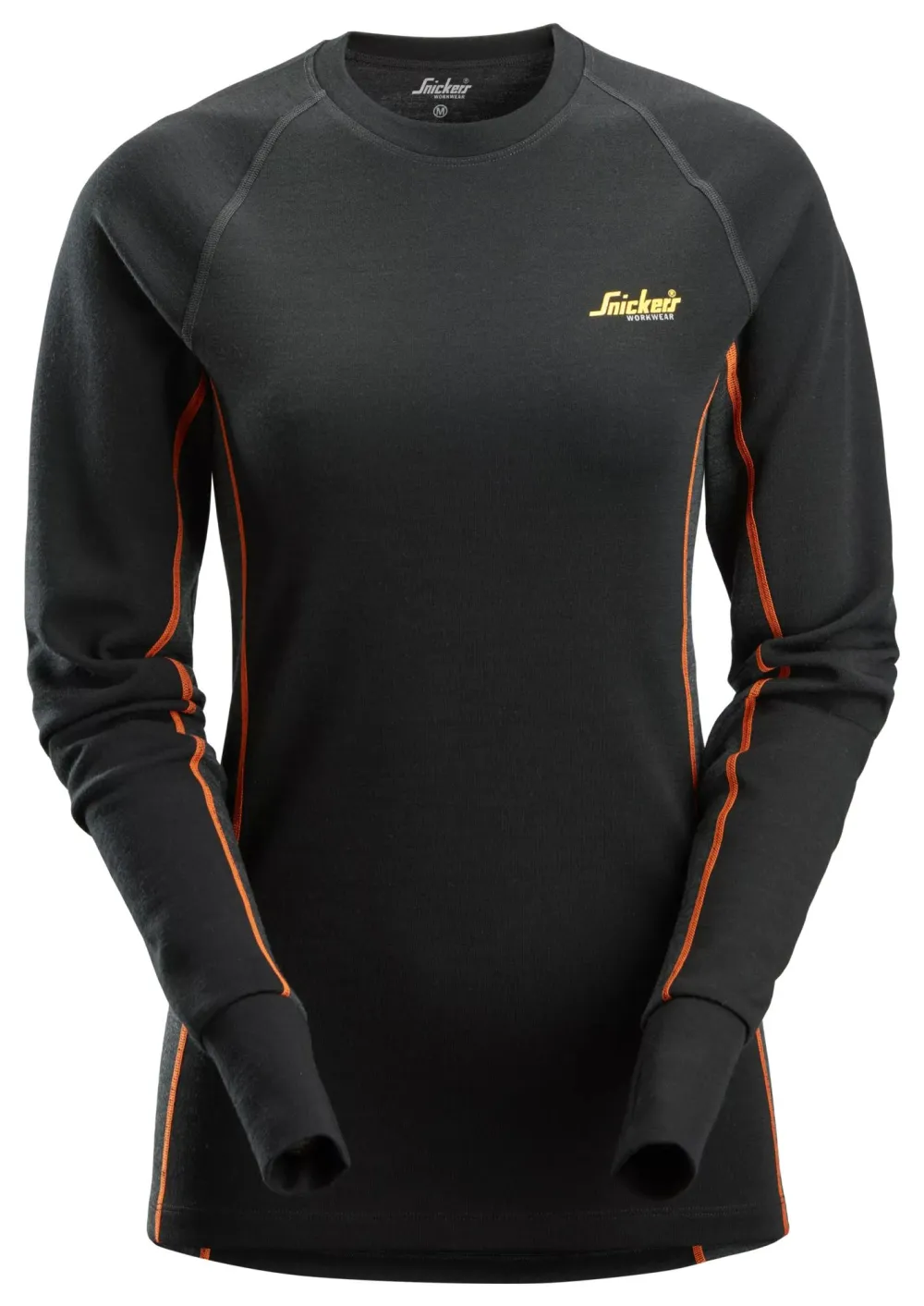 Snickers 9470 Merino Wollen Basislaag Stay Warm Damestop Zwart - Antraciet voorkant