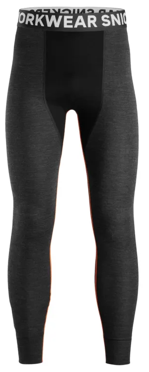 Snickers 9481 Merino Wollen Basislaag Stay Warm Legging Antraciet - Zwart voorkant