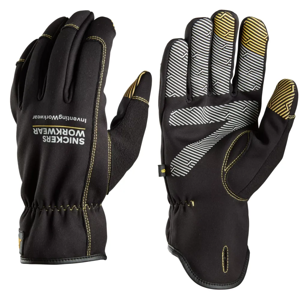 Snickers 9562 Weather Flex Dry Handschoenen Zwart voorkant