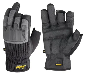 Snickers 9586 Power Open Handschoenen Zwart - Zilver Grijs voorkant