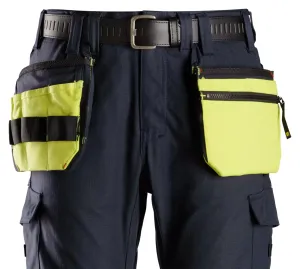 Snickers 9787 ProtecWork, Multifunctionele Holsterzakken High Vis Geel - Donker Blauw voorkant
