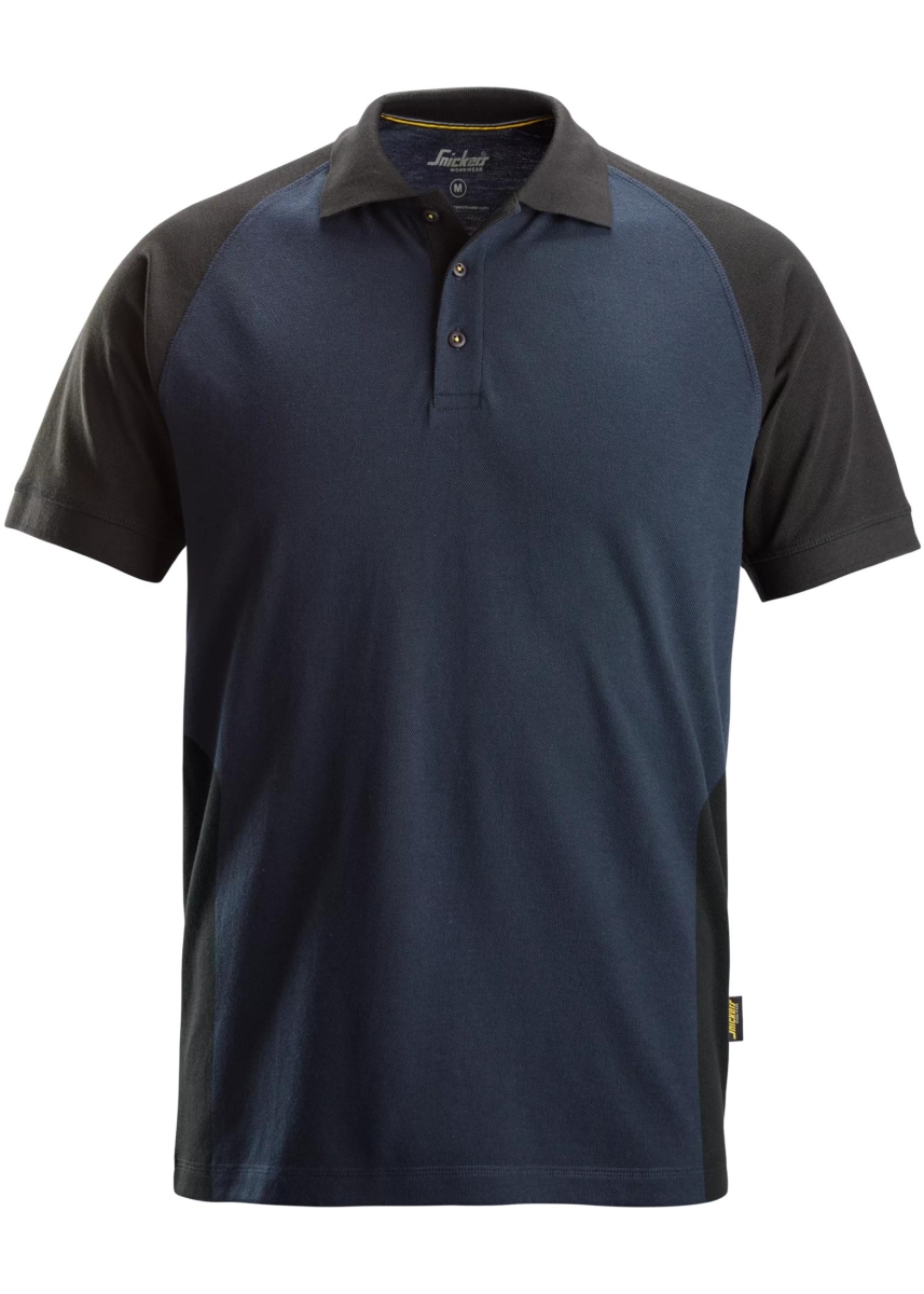Snickers Two-Coloured Polo Shirt 2750 - Zwart - Neon Geel (0467)