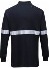 Portwest FR03 Vlamvertragende Antistatische lange mouw poloshirt met reflecterende striping - Afbeelding 2