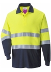Portwest FR74 Vlamvertragende en anti-statische, twee kleuren Lang mouw Polo - Afbeelding 1